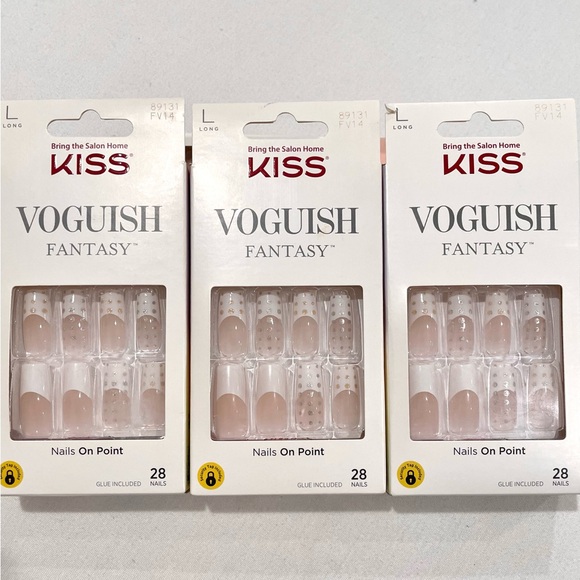 Kiss Other - KISS Voguish Fantasy Nails - Long Length (28 Nails, Glue Included) 3 PACK